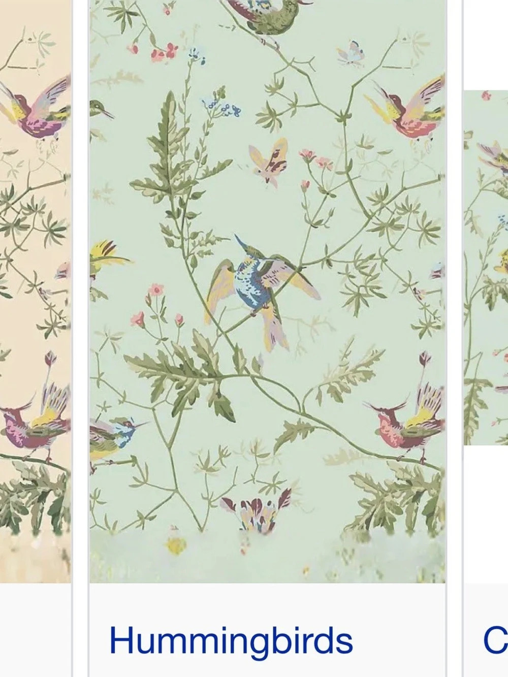 Cole & Son Hummingbirds Wallpaper Green & Pink Floral Print ( 6 rolls unopened a
